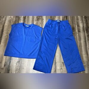 FLX Vibrant Blue Women's Capris and Top Set size L